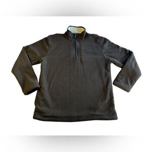 Orvis Men's Sherpa Lined Quarter Zip Fleece Pullover  Dark Brown Size Small